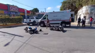 Motoneta provoca corte de circulación y colisión en Campeche