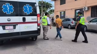 Motociclista resulta lesionado tras choque en Campeche; vehículo presuntamente le cerró el paso