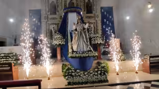 Arranca novenario con bajada de la Virgen de la Asunción en la parroquia de Dzitbalché