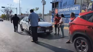 Congestionamiento vehicular tras choque en Campeche