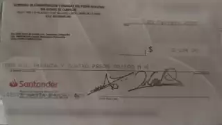En un documento hecho llegar en exclusiva a esta casa editorial, se muestra la fotografía del cheque que les están entregando a los elementos ministeriales como parte del “incremento salarial”