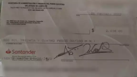 En un documento hecho llegar en exclusiva a esta casa editorial, se muestra la fotografía del cheque que les están entregando a los elementos ministeriales como parte del “incremento salarial” En un documento hecho llegar en exclusiva a esta casa editorial, se muestra la fotografía del cheque que les están entregando a los elementos ministeriales como parte del “incremento salarial”