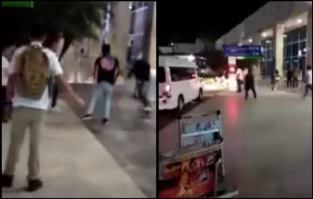 Según testigos, la pelea se dio enfrente de turistas y elementos de la Guardia Nacional