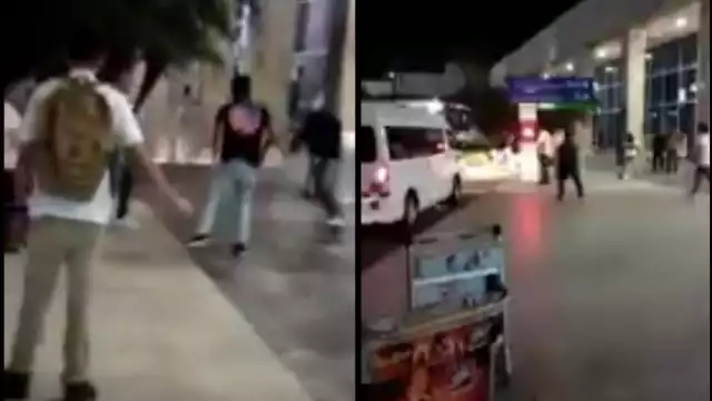 Según testigos, la pelea se dio enfrente de turistas y elementos de la Guardia Nacional