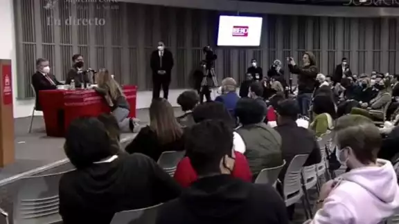 Arturo Zaldívar atendió a los nietos de Laura Morán. Foto: Captura de Pantalla SCJN Arturo Zaldívar atendió a los nietos de Laura Morán. Foto: Captura de Pantalla SCJN