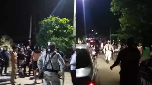 Ante la movilización, integrantes de la Guardia Nacional arribaron al lugar