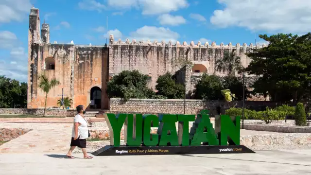 En estos días se pudo observarse atrás el exconvento franciscano lo que será el parador fotográfico del Pueblo Mágico de Maní