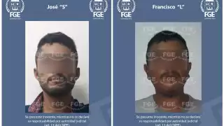 Los hombres fueron detenidos en flagrancia y con dos armas de fuego calibre 9 mm Foto: FGE