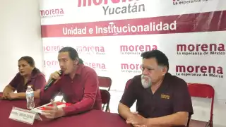 Presidente del Comité Ejecutivo Estatal de Morena en Yucatán, Mario Mex Albornos, dio la conferencia este martes