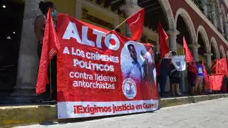 La manifestación se realizó en los Portales del Centro de Campeche