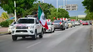 La caravana fue en apoyo a Claudia Sheinbaum por ser la candidata a la Presidencia