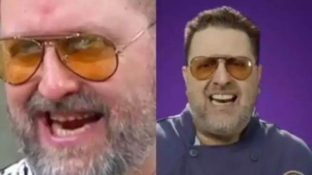 Adrián herrera lució con una dentadura nueva durante el show Foto: Especial