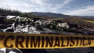 Imagen del lugar del ataque a la familia LeBarón, en Bavispe, Sonora (AP)