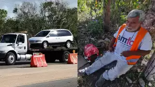 El abuelito fue valorado por paramédicos en la carretera Playa del Carmen-Cancún, donde se indicó que tuvo una esguince en un pie