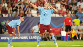 Erling Haaland fue el goleador del partido contra Sevilla