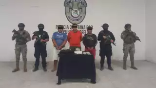 Los tres hombres detenidos con droga en Puerto Morelos quedaron a disposición de la Fiscalía General de la República