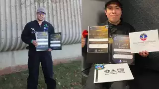 Alejandro Romano (izq.) y Diego Pulido (der.) son los alumnos de Cancún premiados por la NASA