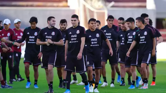 Selección mexicana antes del partido