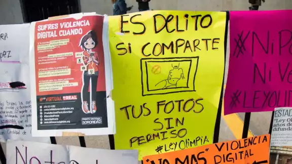 Carteles sobre la Ley Olimpia
