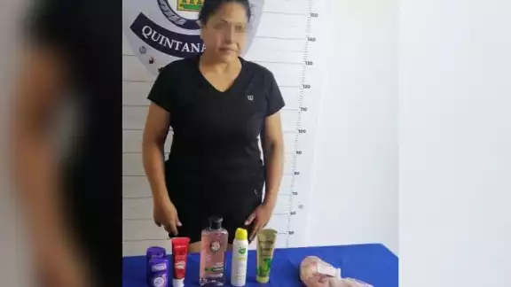 Los oficiales detuvieron a la mujer acusada de haber robado distintos productos para procesarla por su probable participación en el delito de robo a comercios Los oficiales detuvieron a la mujer acusada de haber robado distintos productos para procesarla por su probable participación en el delito de robo a comercios