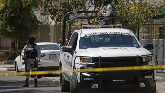 Guardia Nacional en la escena de un asesinato