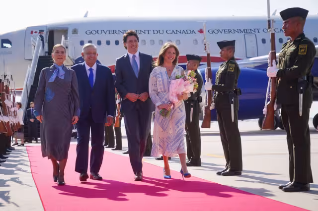 Andrés Manuel López Obrador y Justin Trudeau en Palacio Nacional
