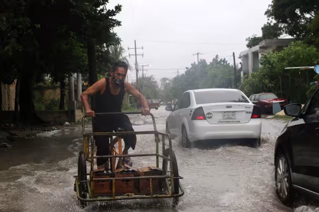 El paso de este fenómeno causó desgajamiento de ramas, caída de árboles, así como de postes y cables de electricidad en la colonia. Foto: Erick Marfil