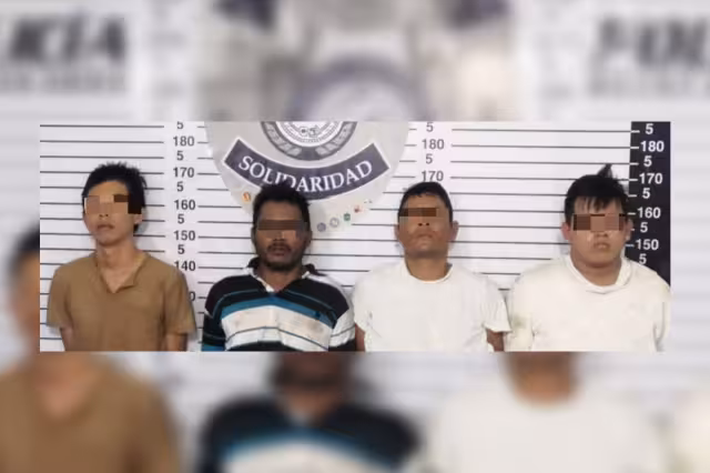Los cuatro detenidos fueron llevados a las instalaciones de la Fiscalía General de Quintana Roo, sede Playa del Carmen