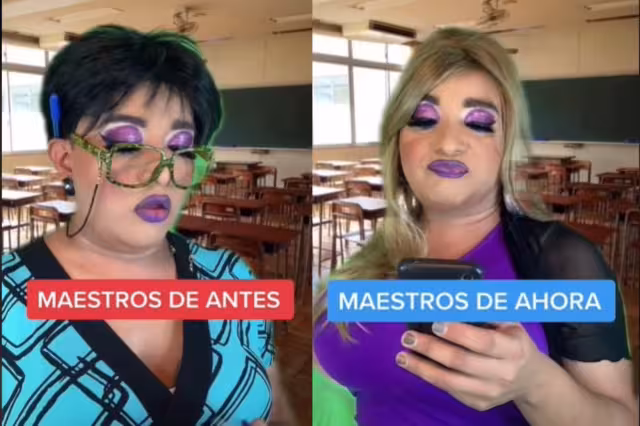Los personajes mostraron de manera cómica cómo eran los docentes antes y los de la actualidad