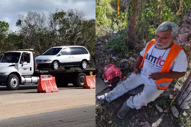 El abuelito fue valorado por paramédicos en la carretera Playa del Carmen-Cancún, donde se indicó que tuvo una esguince en un pie