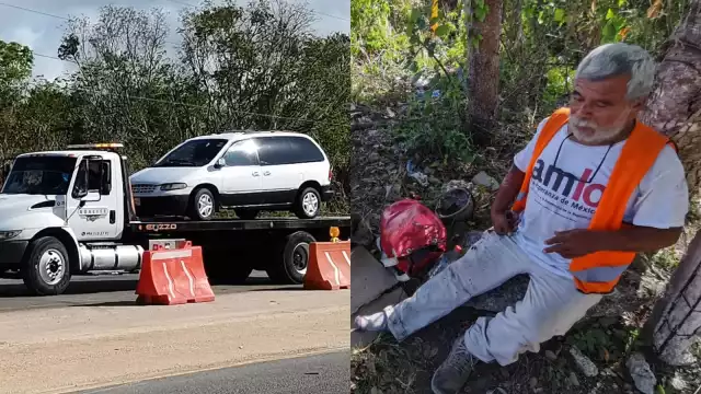 El abuelito fue valorado por paramédicos en la carretera Playa del Carmen-Cancún, donde se indicó que tuvo una esguince en un pie