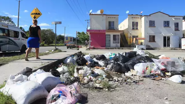Los depósitos que están colocados en los estacionamientos lucen repletos; vecinos se quejan del pésimo servicio de recolección