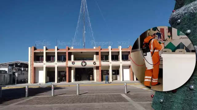 La oficinas y espacios comunes en el Ayuntamiento de Felipe Carrillo Puerto fueron sanitizados tras los casos positivos entre colaboradores