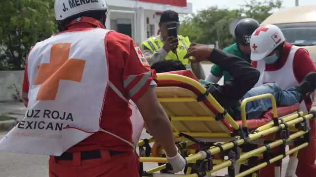 El motociclista fue trasladado a un hospital de Progreso