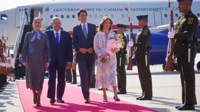 Andrés Manuel López Obrador y Justin Trudeau en Palacio Nacional