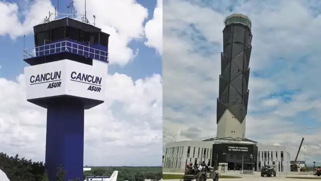 Las torres de contro del aeropuerto de Cancún y del AIFA son de las más altas en todo México, según la Seneam