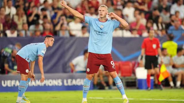 Erling Haaland fue el goleador del partido contra Sevilla