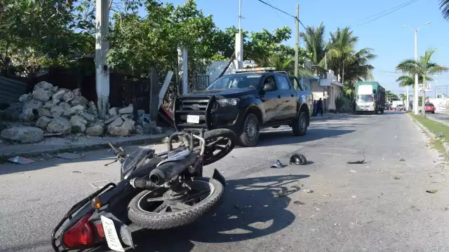El motociclista fue trasladado a un hospital de Progreso