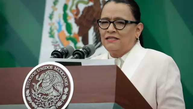 Rosa Icela Rodríguez en conferencia de prensa
