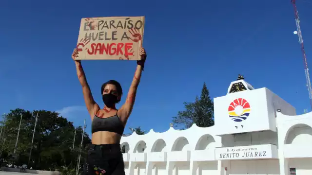 Grupos feministas se han manifestado en Cancún debido al aumento de feminicidios en la ciudad y en Quintana Roo