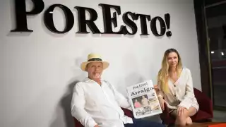 La protagonista y el director "Hollywood.com" en entrevista en Por Esto! para promocionar la película.