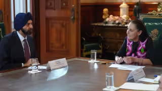 Sheinbaum Pardo recibe en Palacio Nacional al Presidente del Banco Mundial, Ajay Banga