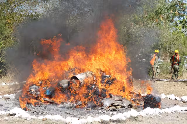 Marihuana, metanfetaminas, cocaína y otros narcóticos fueron incinerados en Yucatán