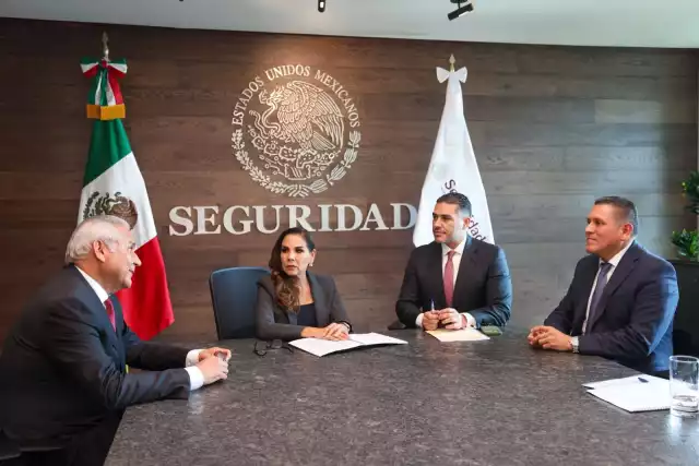 García Harfuch se reunió con la Gobernadora Mara Lezama.