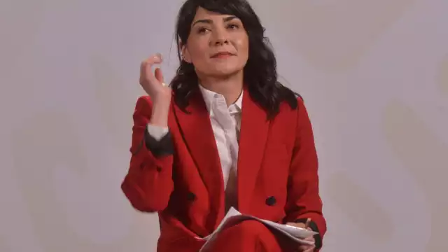 Ana Elizabeth García Vilchis en conferencia de prensa