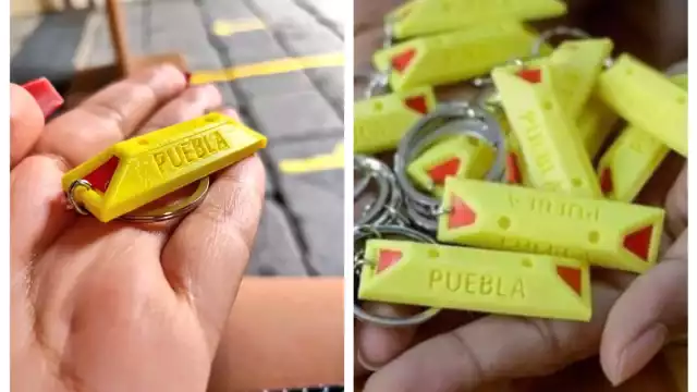 Llaveros de la "ciclovía maldita" de Puebla