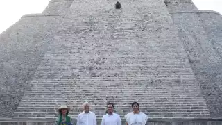 Los Reyes de Suecia encabezaron un evento en la zona arqueológica de Uxmal