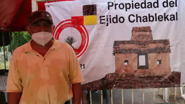 El campamento que bloquea la entrada de Chablekal reforzó sus comodidades e instaló nuevas carpas, así como un área de cocina