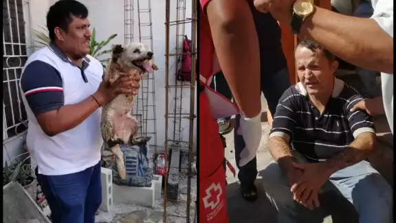 Al lugar llegaron paramédicos de la Cruz Roja para darle atención al hombre, mismo que fue trasladado al hospital Al lugar llegaron paramédicos de la Cruz Roja para darle atención al hombre, mismo que fue trasladado al hospital