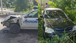 El auto que terminó en el monte venía del estado de Jalisco.